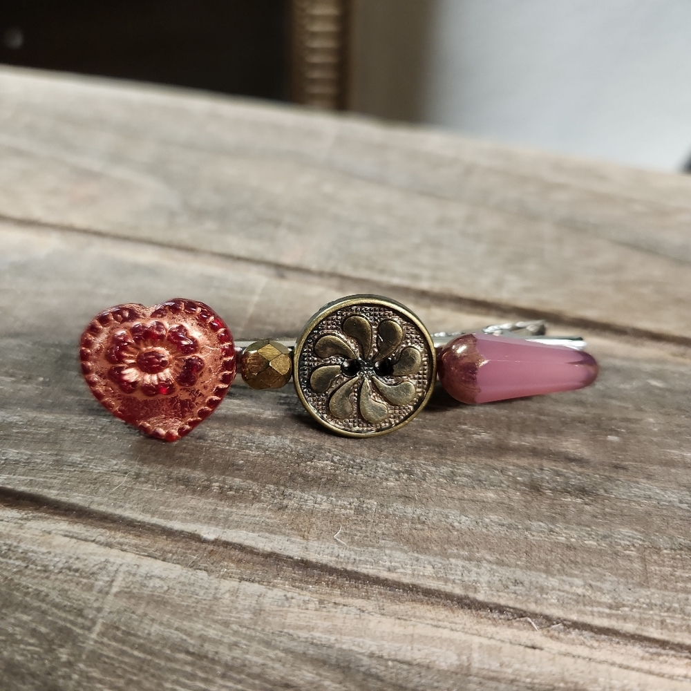 ❤️ Red & Bronze hairclip ❤️